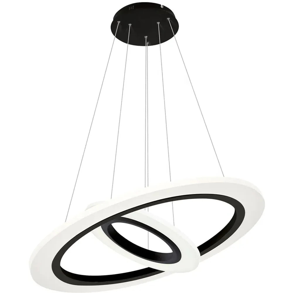 Cosmo Circular Ring LED Pendant Lamp - Black