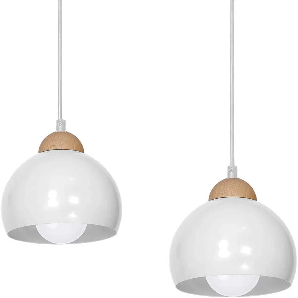 Dama 3 Pendant Lamp - White, Wood