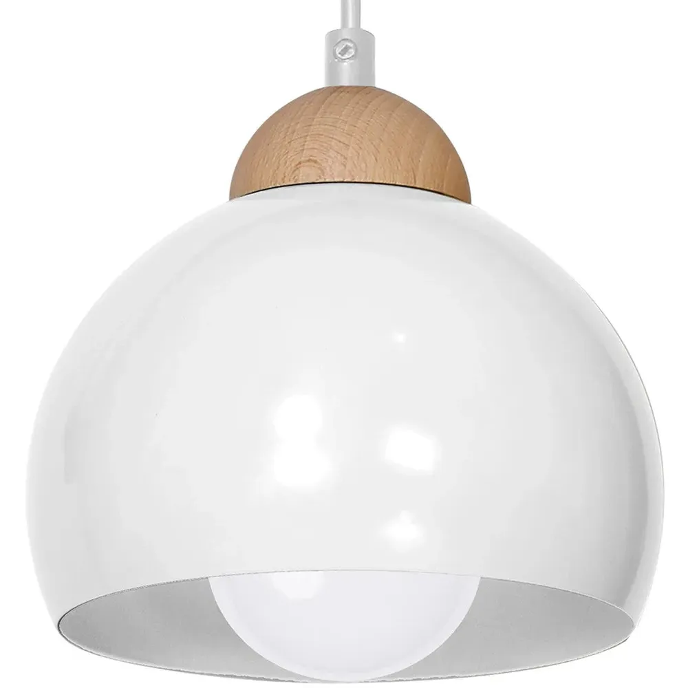 Dama 3 Pendant Lamp - White, Wood