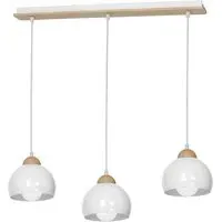 Dama 3 Pendant Lamp - White, Wood