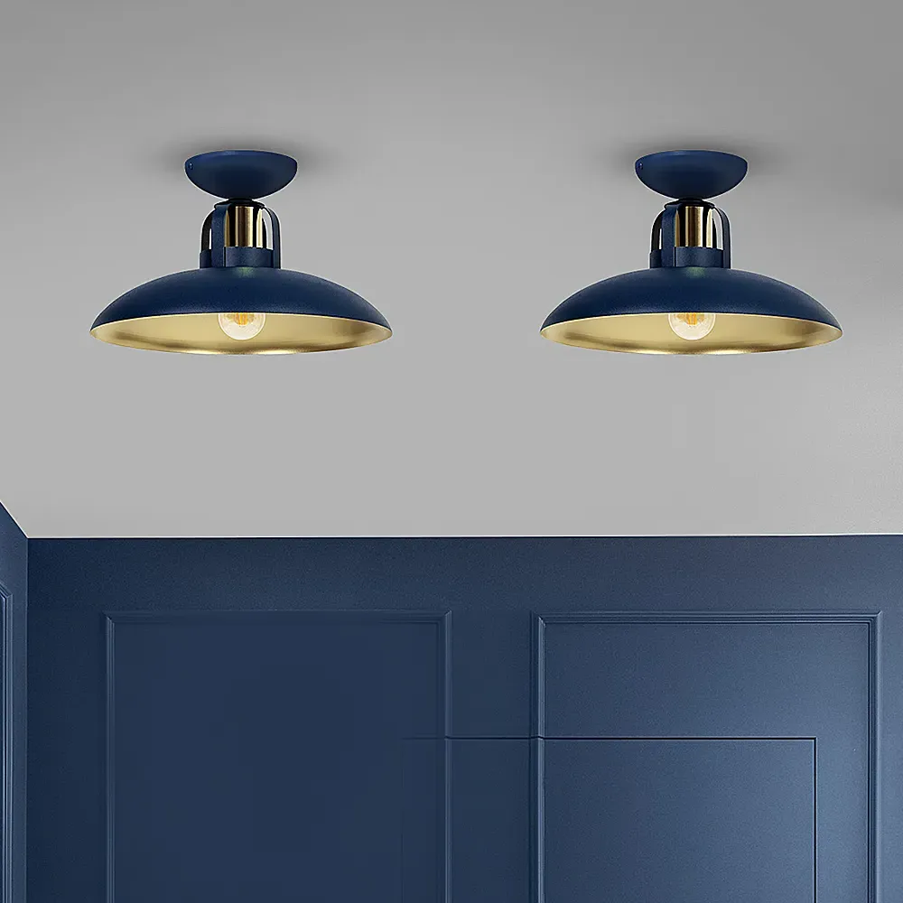 Felix Ceiling Light - Navy Blue, Gold