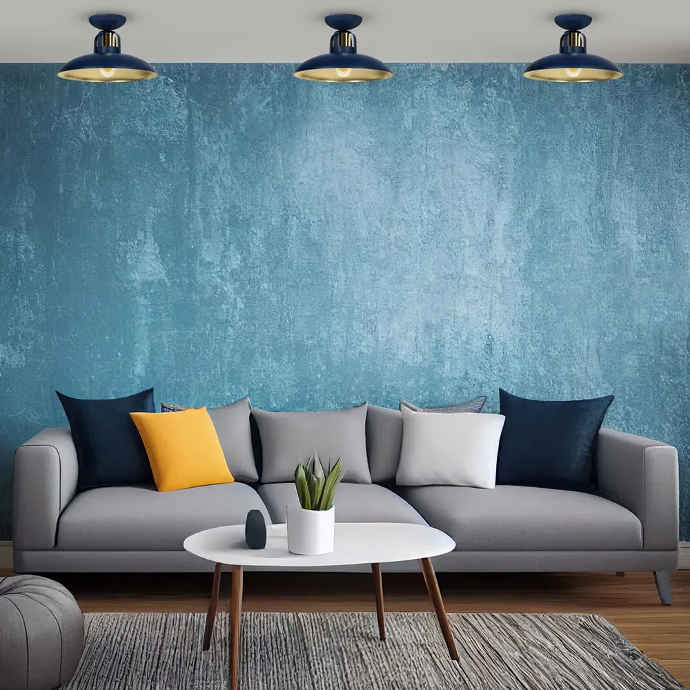 Felix Ceiling Light - Navy Blue, Gold