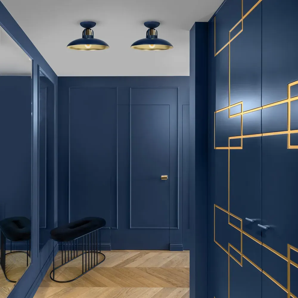 Felix Ceiling Light - Navy Blue, Gold