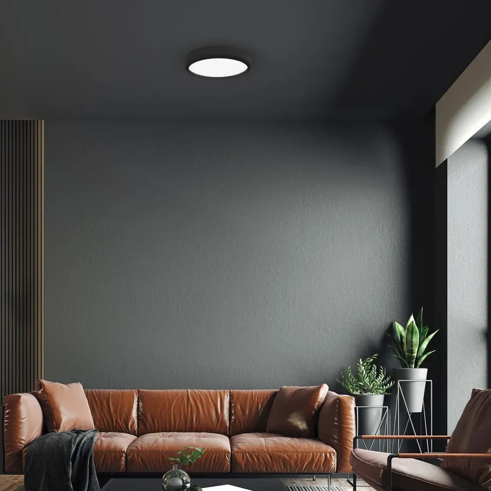 Gea LED Ceiling Lamp with Remote - Black