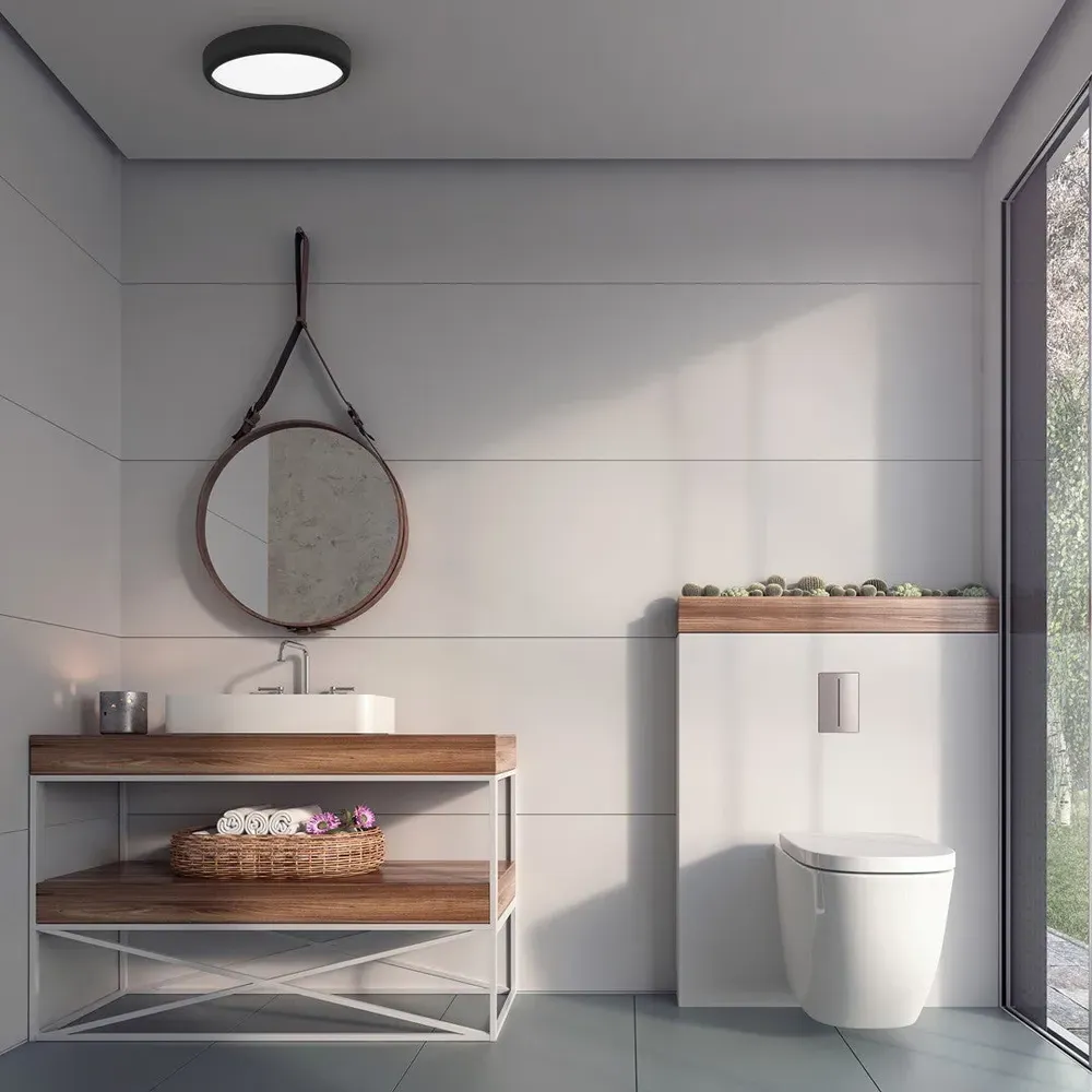 Gea LED Ceiling Lamp with Remote - Black