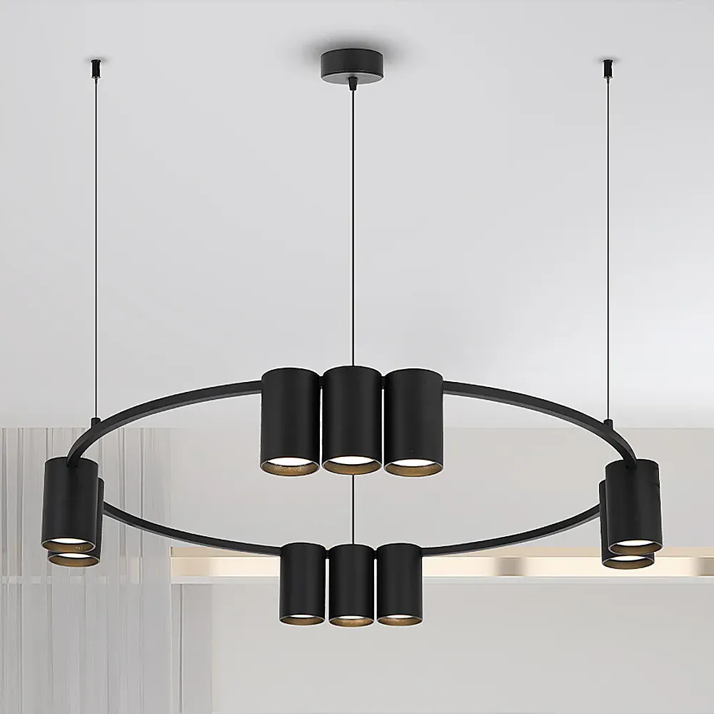 Genesis Circle 10 LED Pendant Light - Black