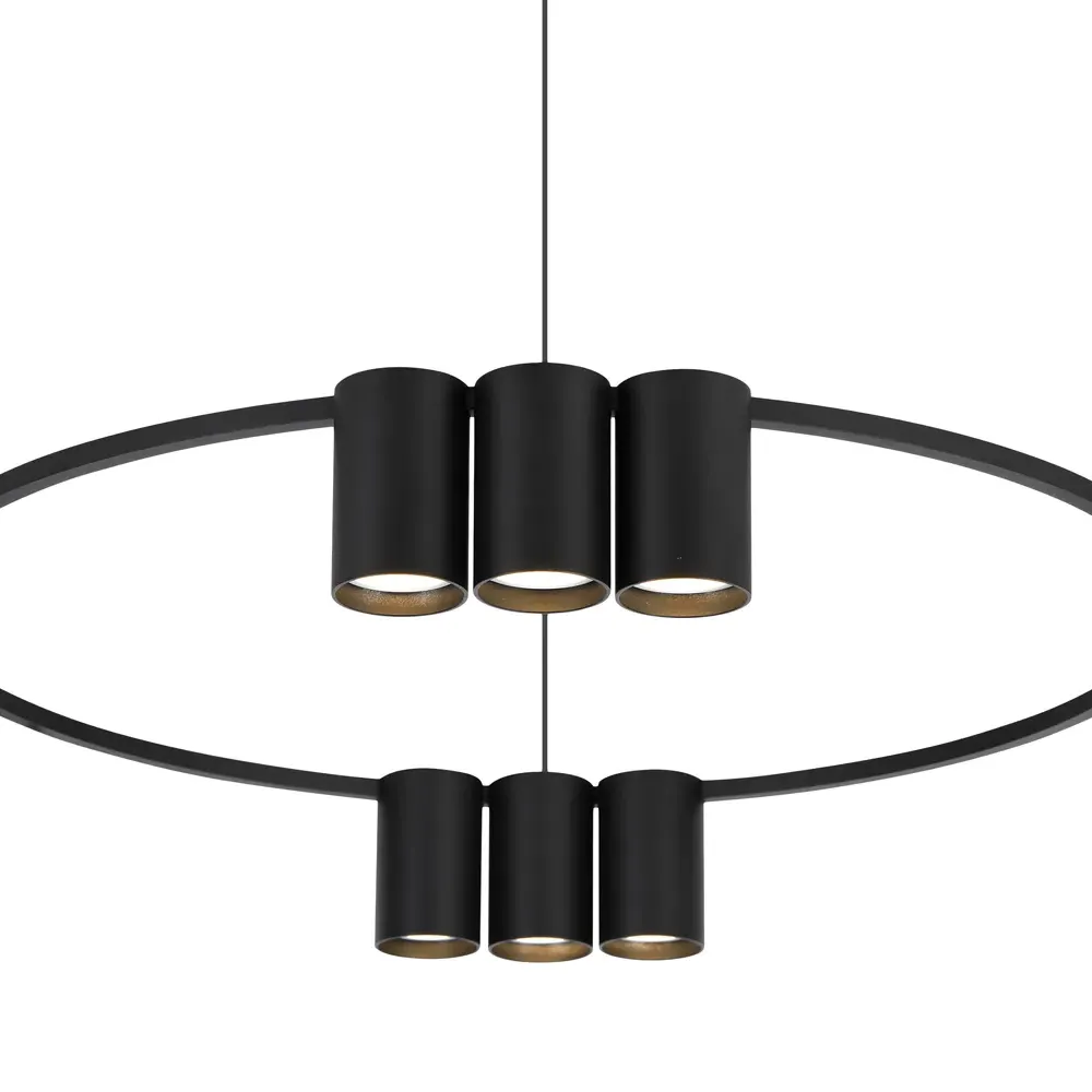 Genesis Circle 10 LED Pendant Light - Black