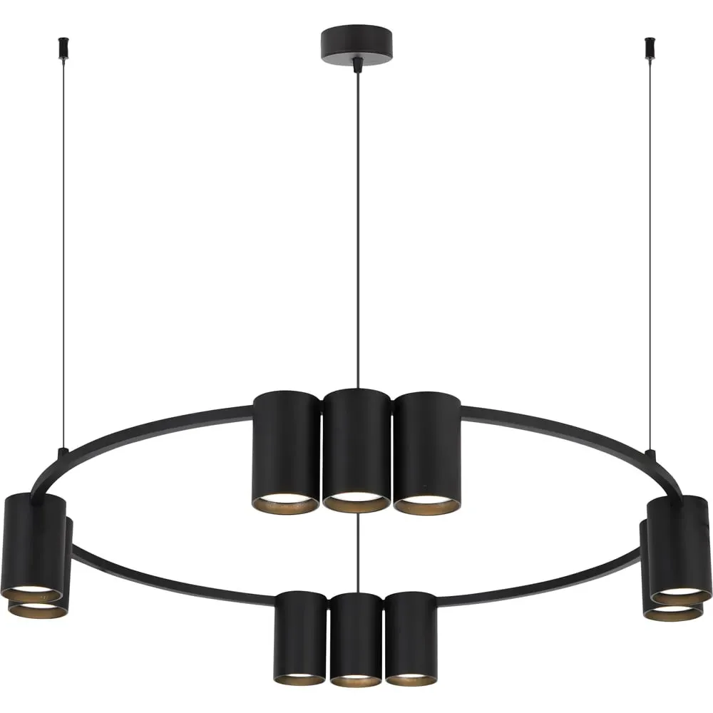 Genesis Circle 10 LED Pendant Light - Black image