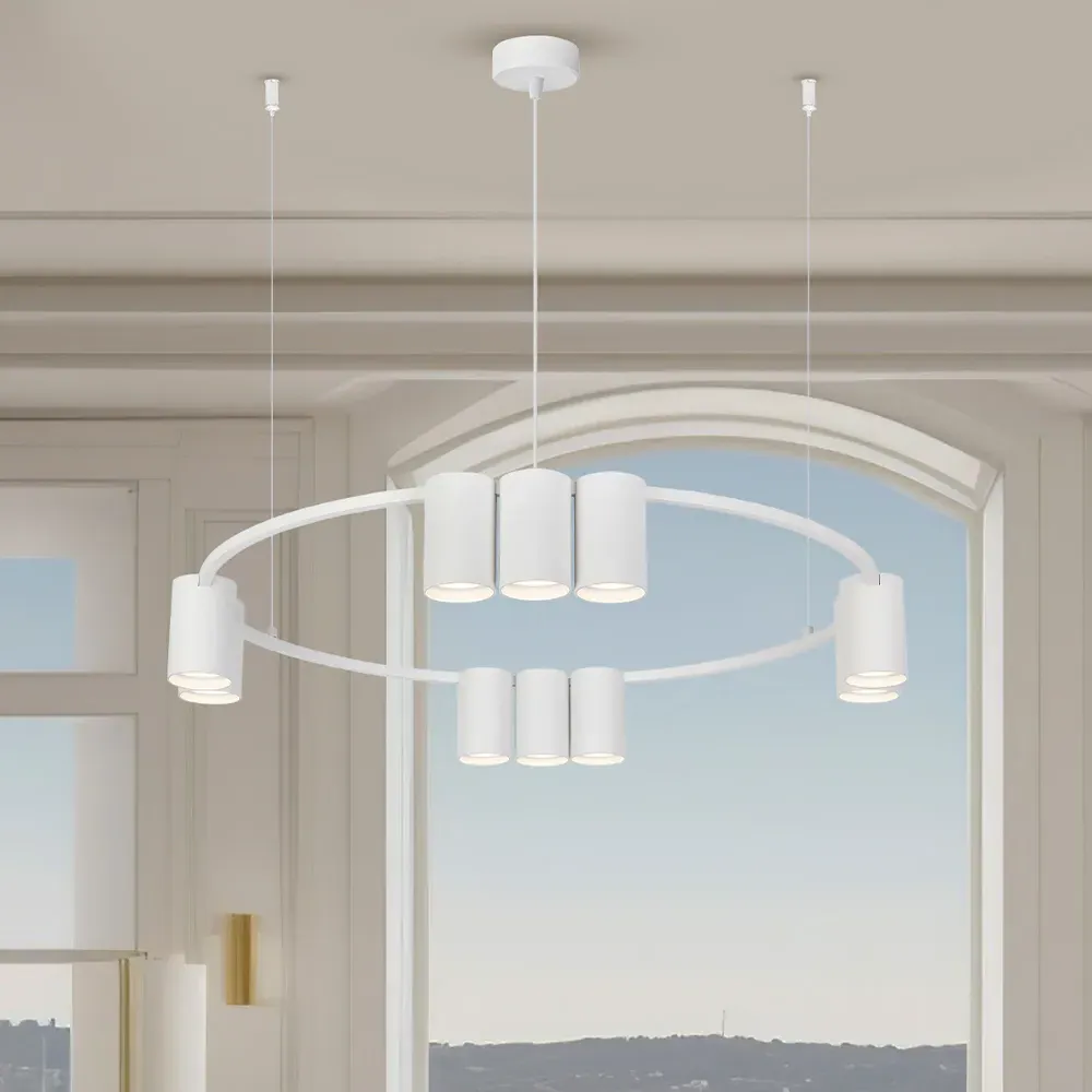 Genesis Circle 10 LED Pendant Light - White