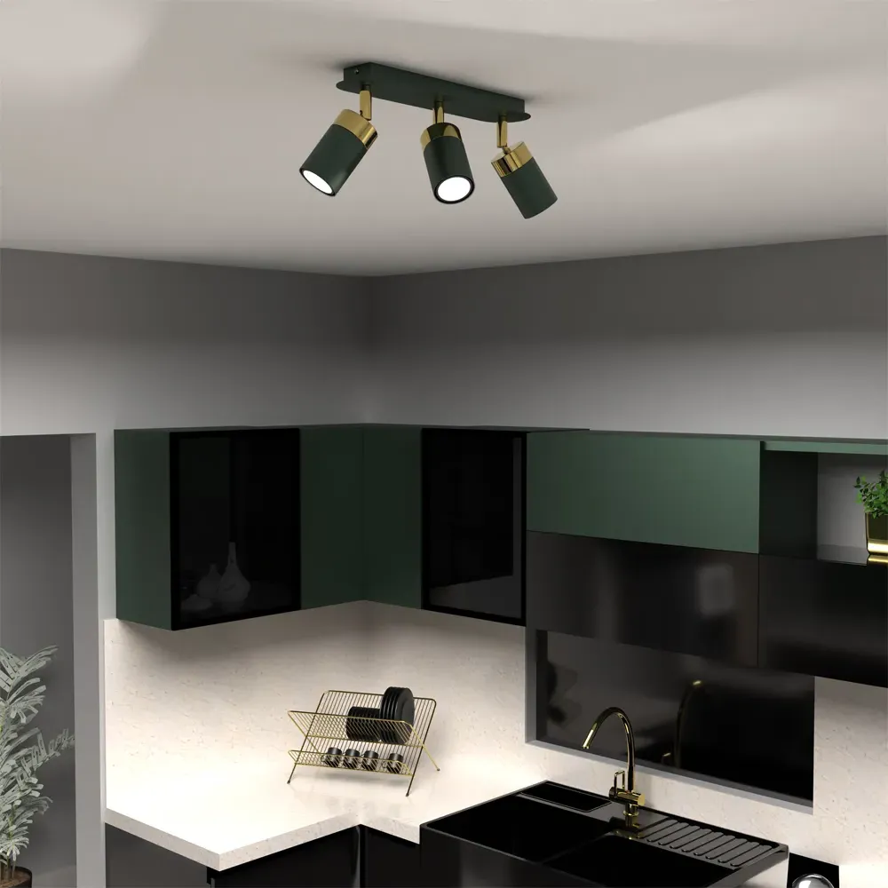 Joker 3 LED Ceiling Light - Green, Gold
