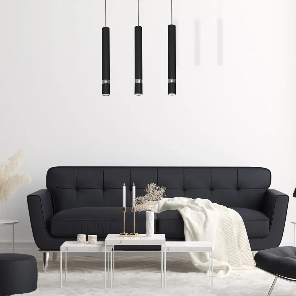 Joker 3-Light Pendant Lamp - Black, Chrome