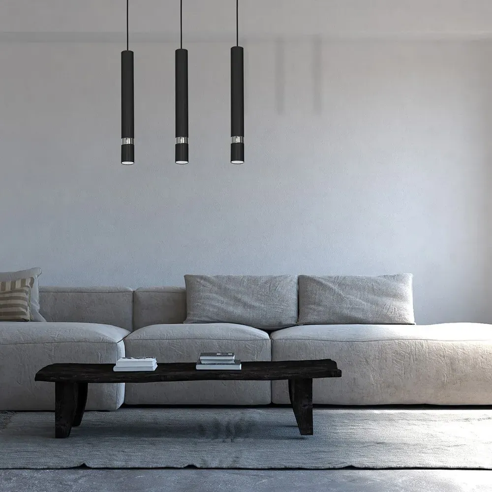 Joker 3-Light Pendant Lamp - Black, Chrome