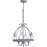 Kago Chandelier with Butterfly Theme - Grey