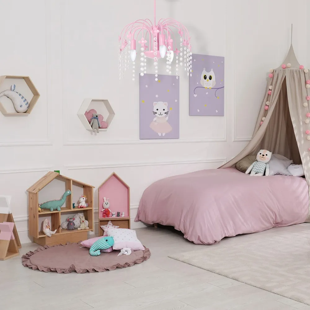 Laura Baby Pink Chandelier - Pink