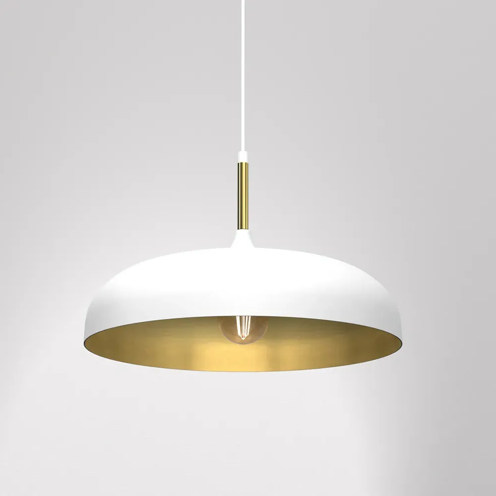 Lincoln Pendant Lamp - White, Metal