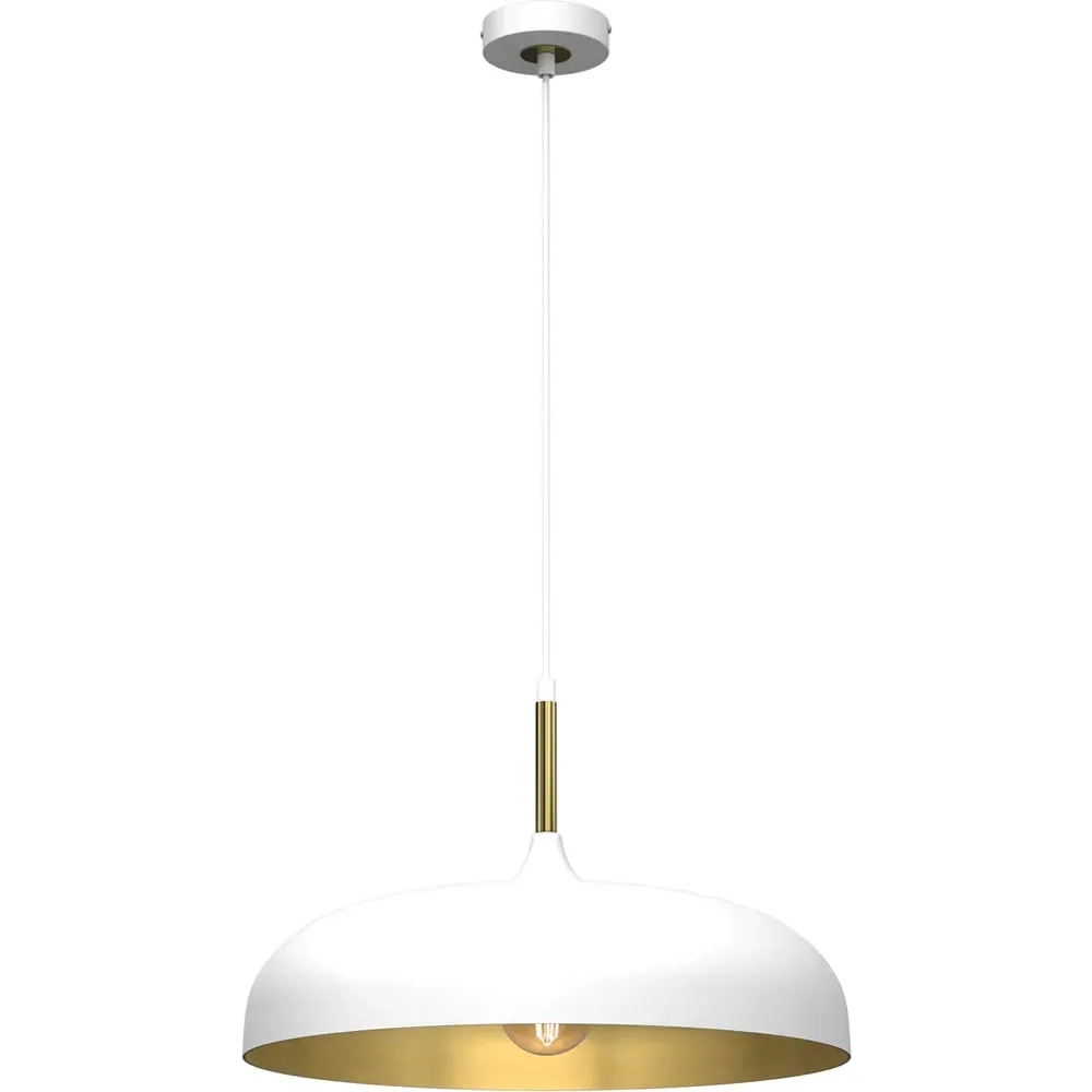 Lincoln Pendant Lamp - White, Metal