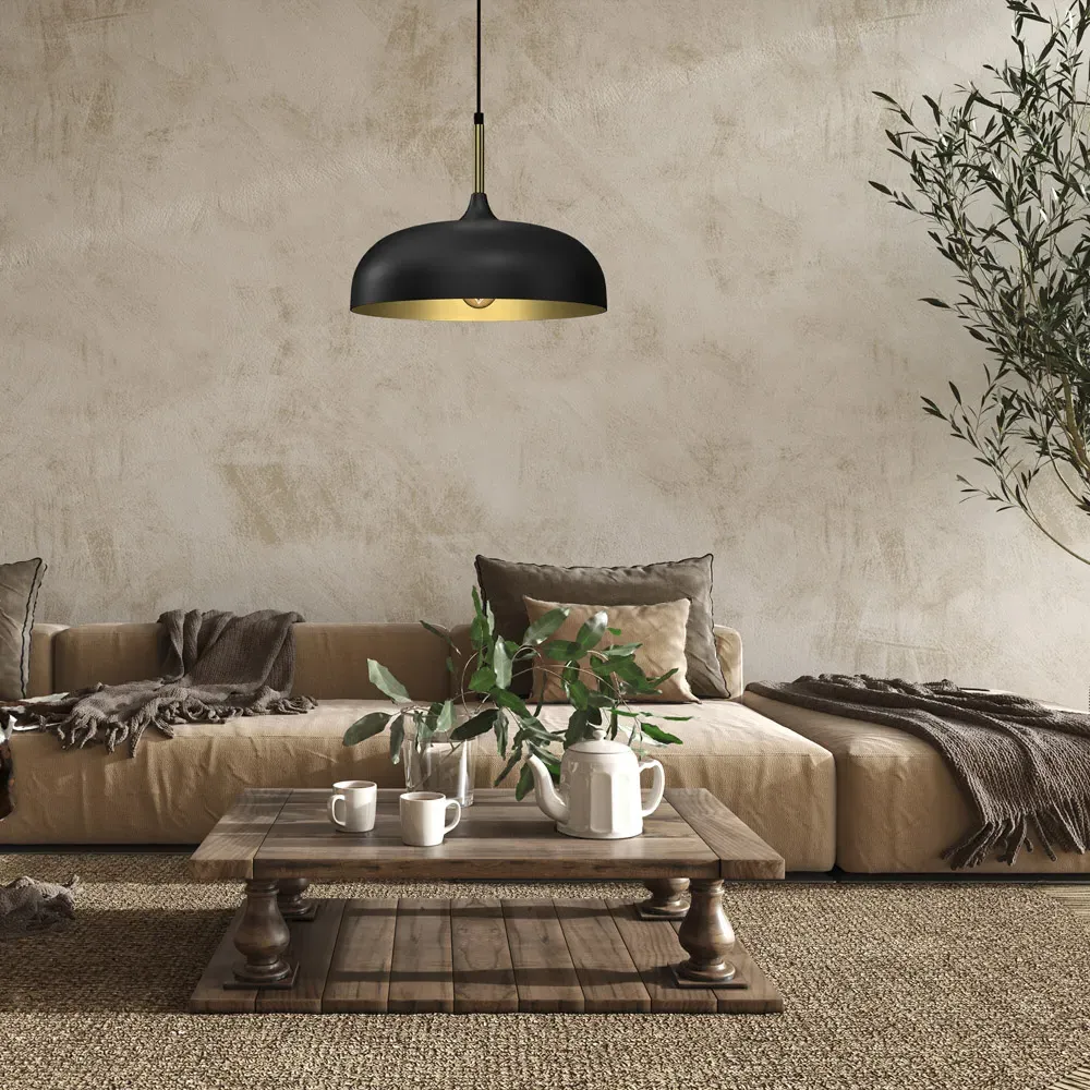 Lincoln Pendant Light with Adjustable Height - Black, Metal