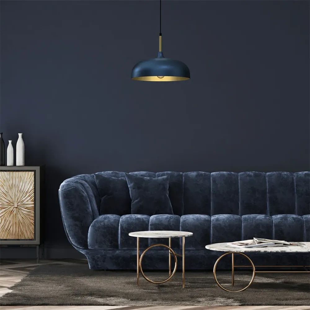 Lincoln Pendant Light with Adjustable Height - Blue, Metal