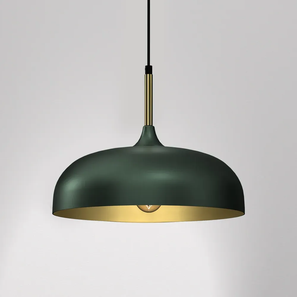 Lincoln Pendant Light with Adjustable Height - Green, Metal