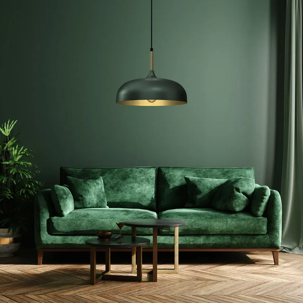 Lincoln Pendant Light with Adjustable Height - Green, Metal