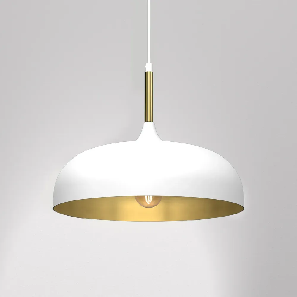 Lincoln Pendant Light with Adjustable Height - White, Metal