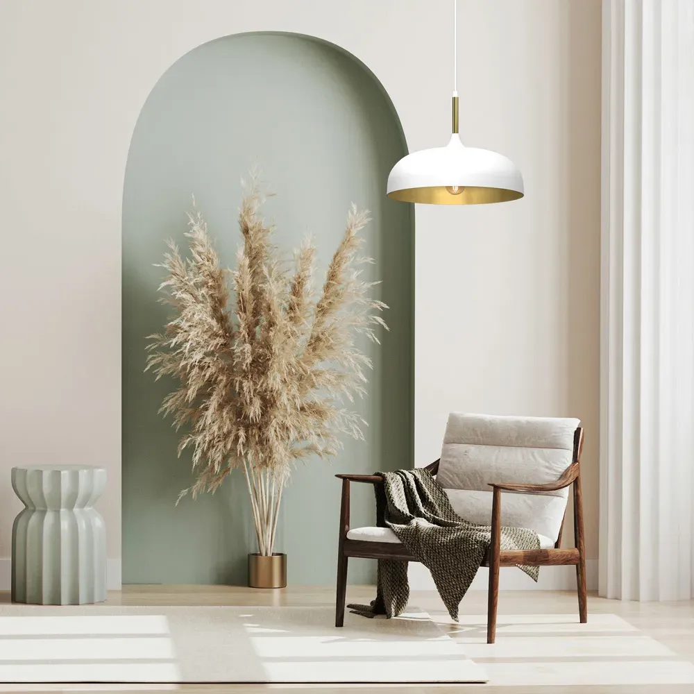 Lincoln Pendant Light with Adjustable Height - White, Metal