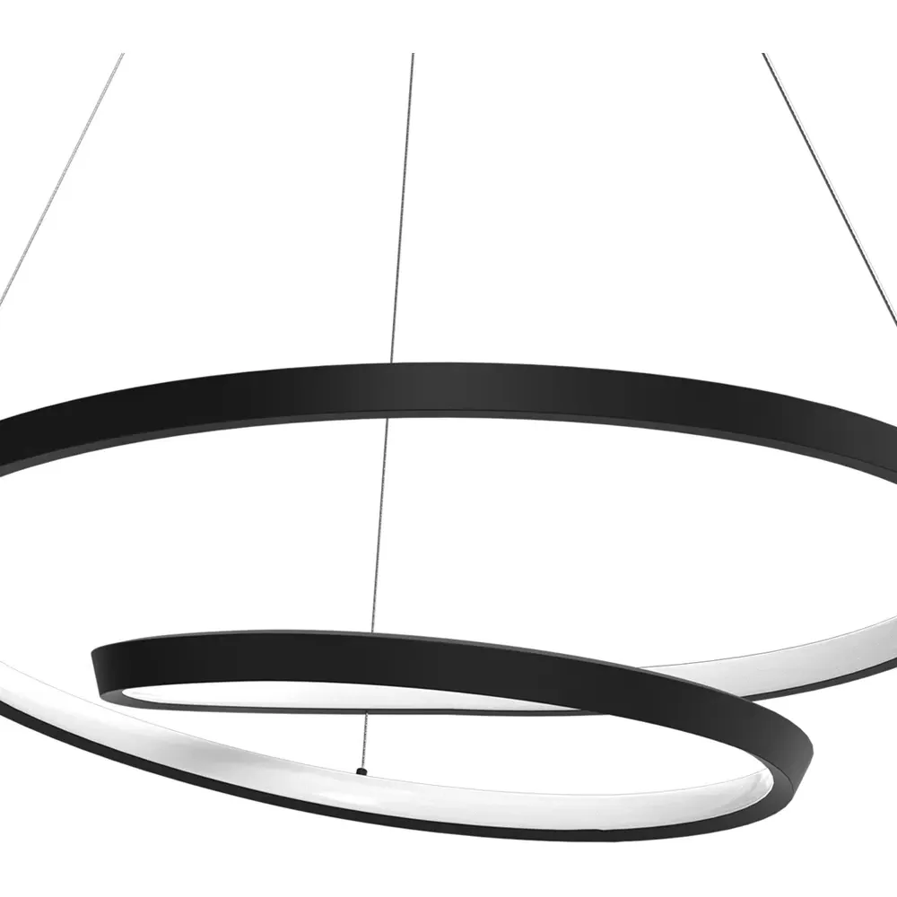 Lucero Swirl Design LED Pendant Lamp - Black