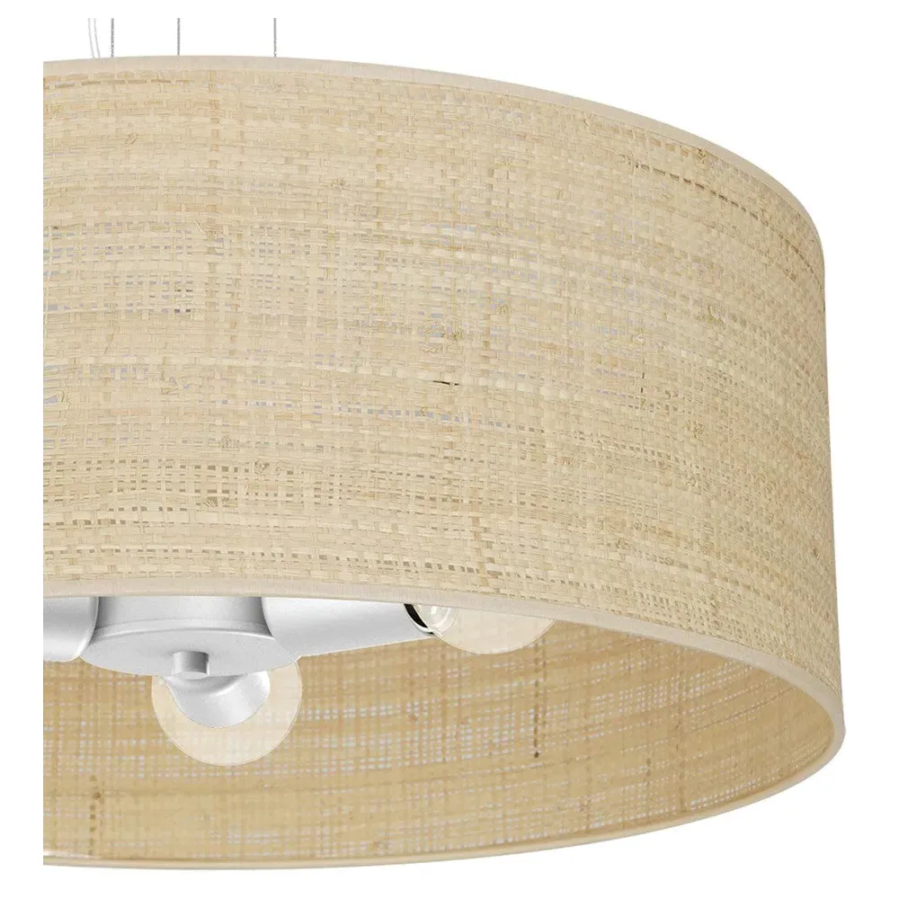 Marshall Pendant Lamp - White, Rattan