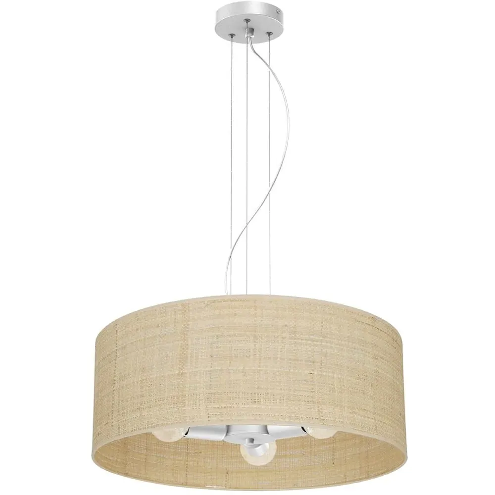 Marshall Pendant Lamp - White, Rattan