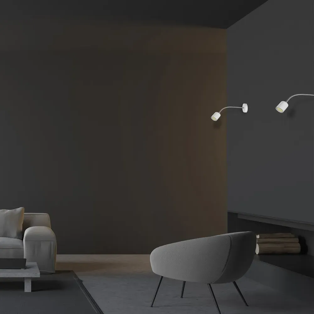 Maxi Adjustable Wall Lamp 230V - White, Metal