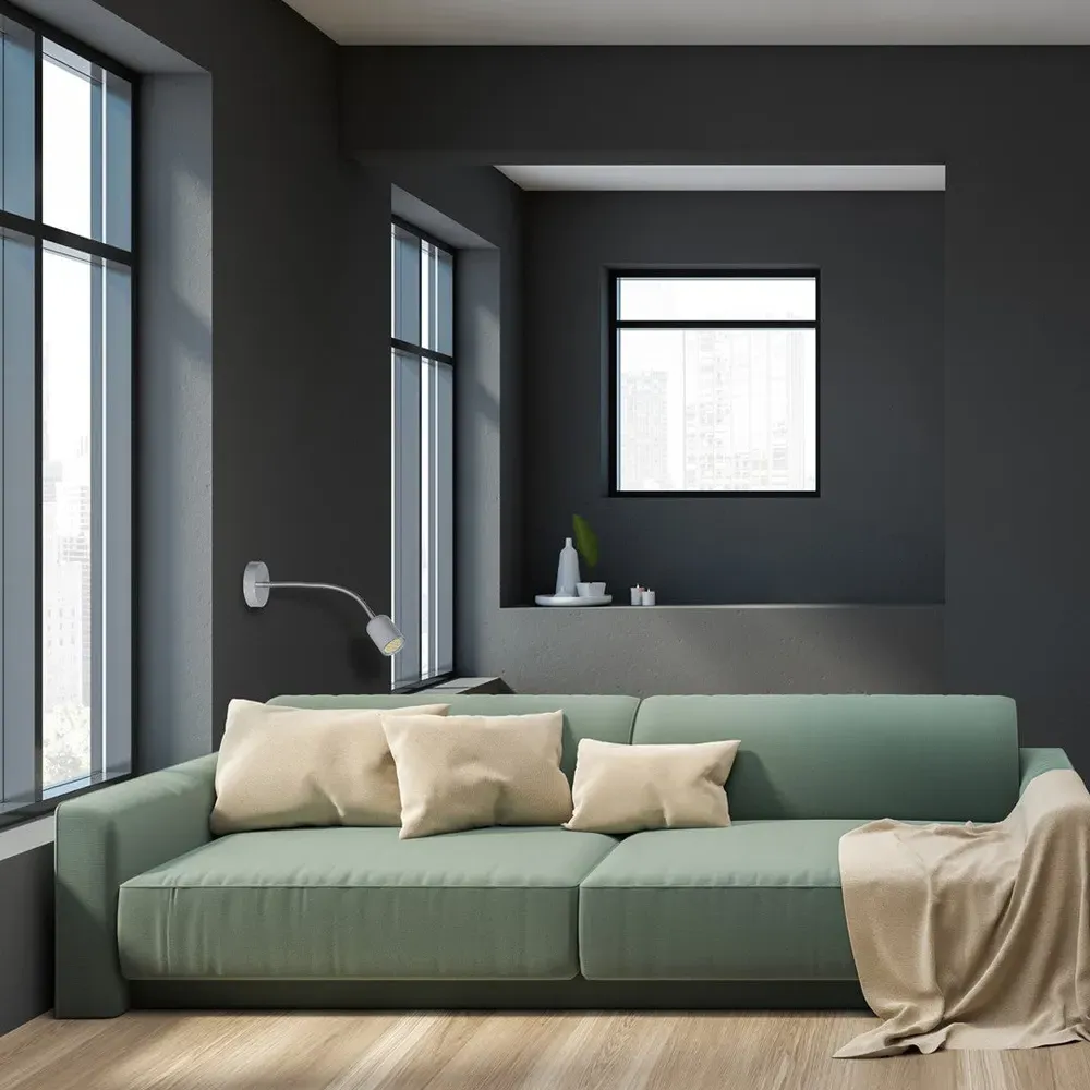 Maxi Wall Lamp with Adjustable Arm - Grey, Metal