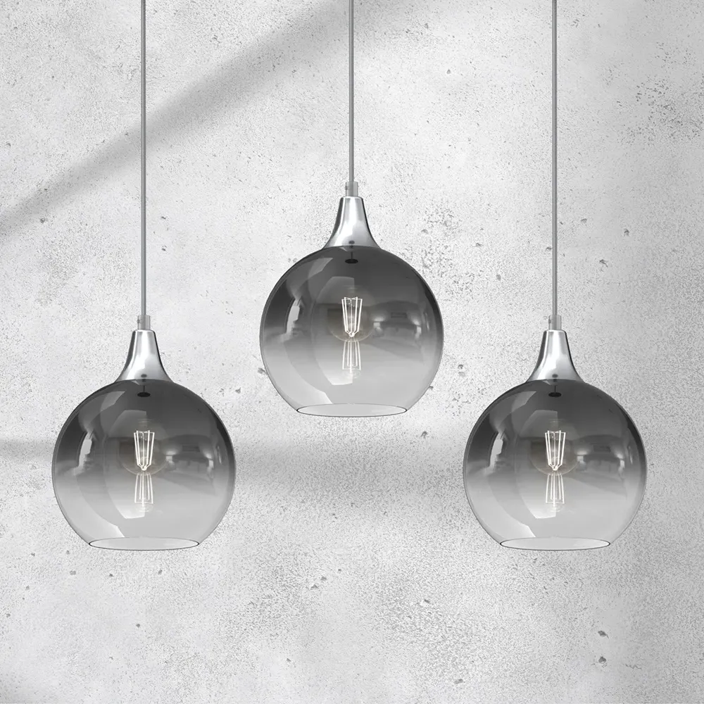 Monte Triple Pendant Lamp - Silver, Metal