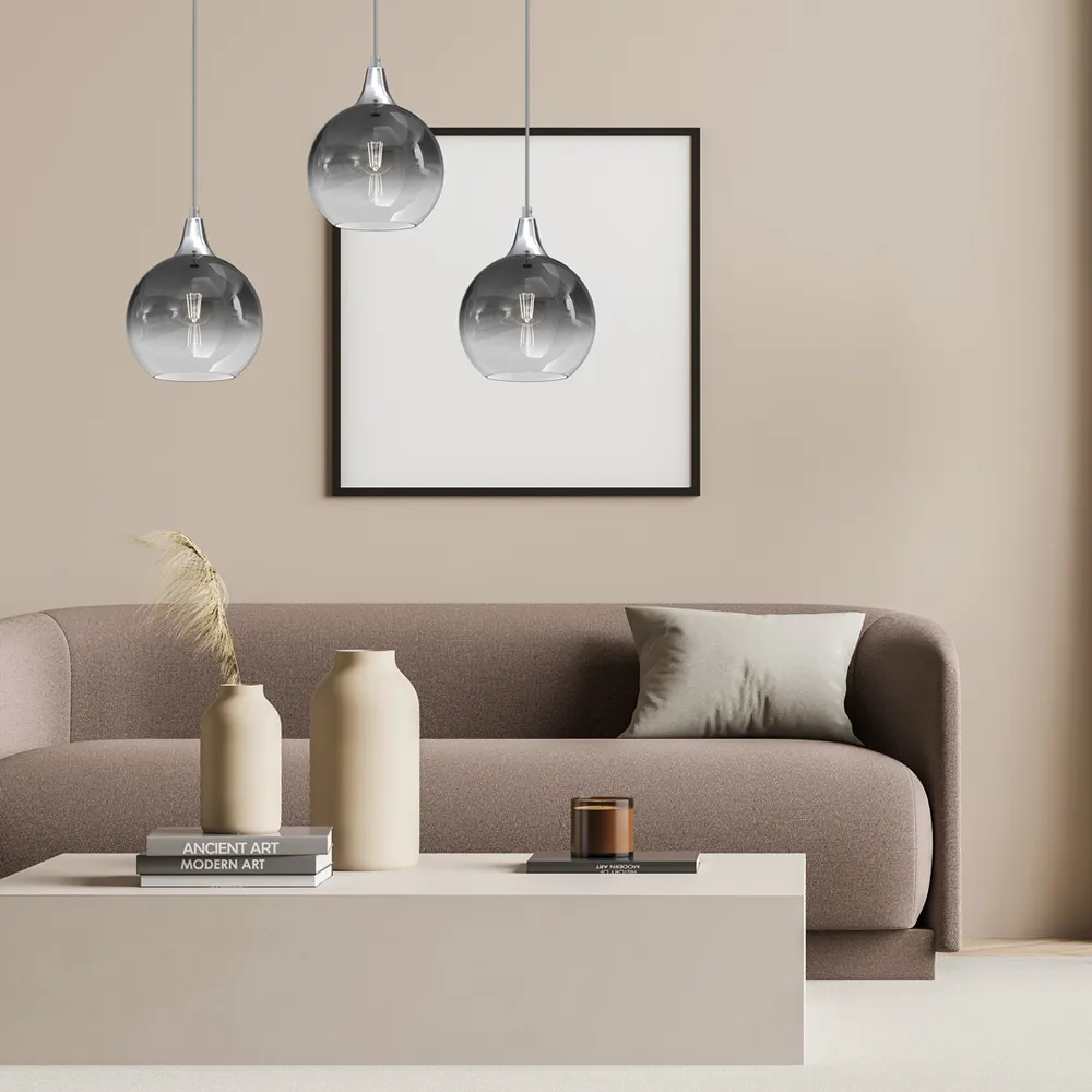 Monte Triple Pendant Lamp - Silver, Metal