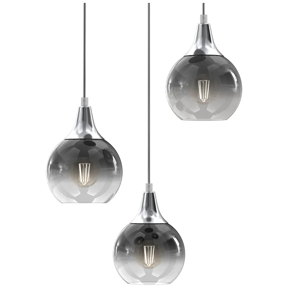 Monte Triple Pendant Lamp - Silver, Metal