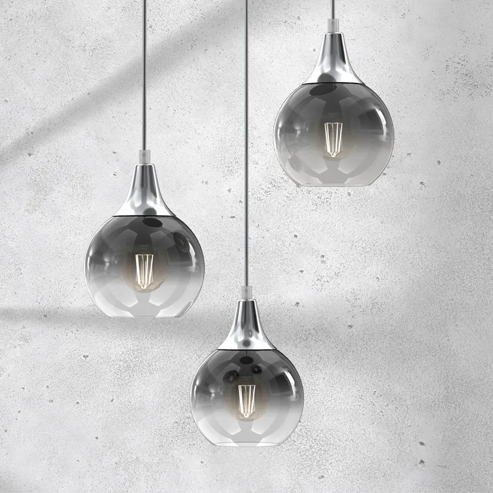 Monte Triple Pendant Lamp - Silver, Metal