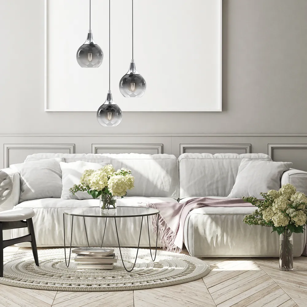 Monte Triple Pendant Lamp - Silver, Metal