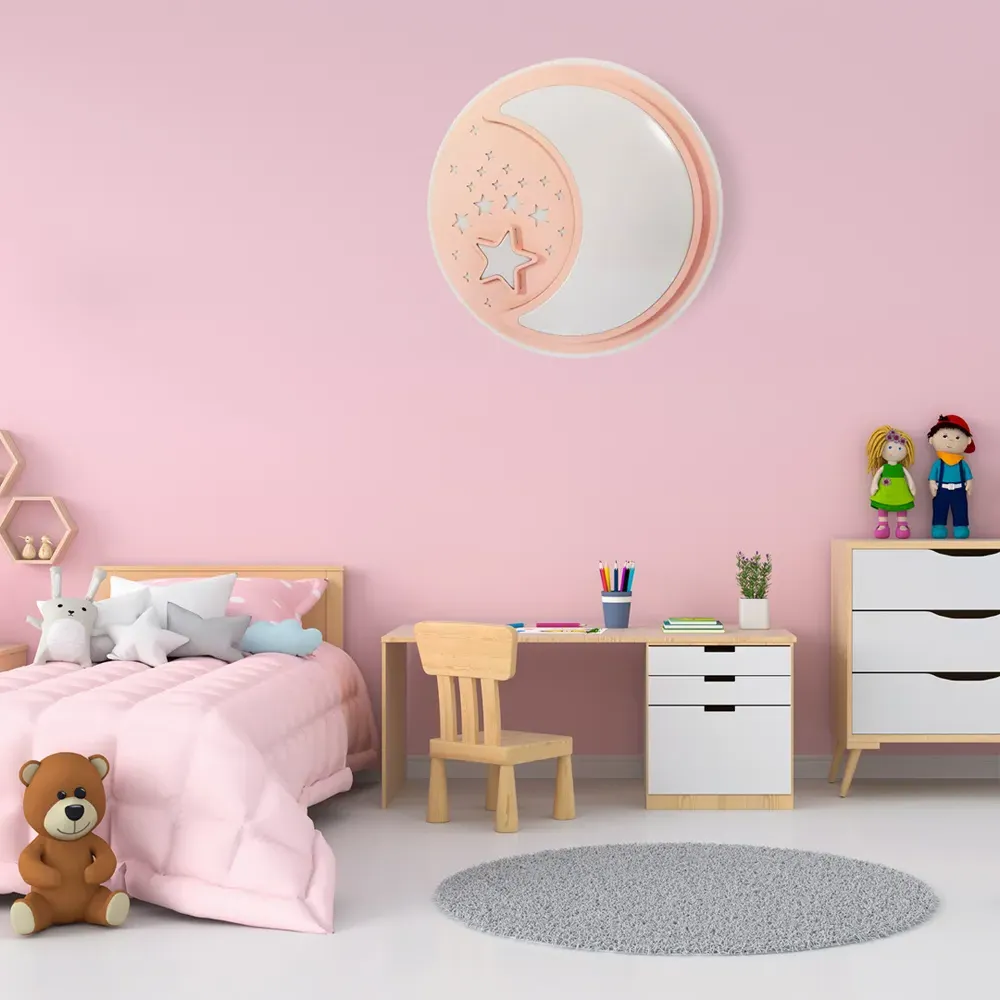 Note LED Ceiling Lamp with Remote Control - Pink