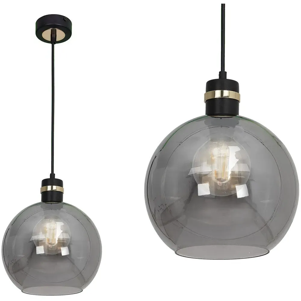 Omega Sphere Pendant Lamp - Black, Glass