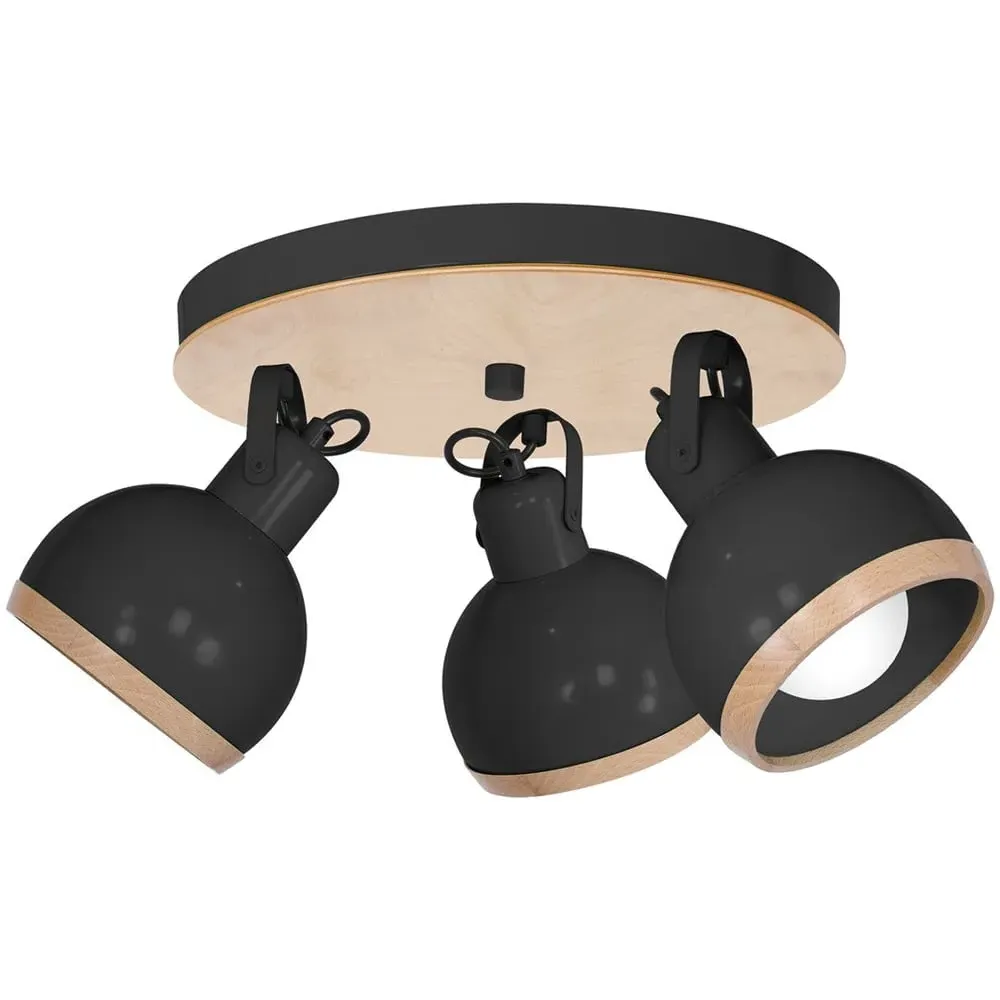 Oval Ceiling Lamp 230V - Black, Metal