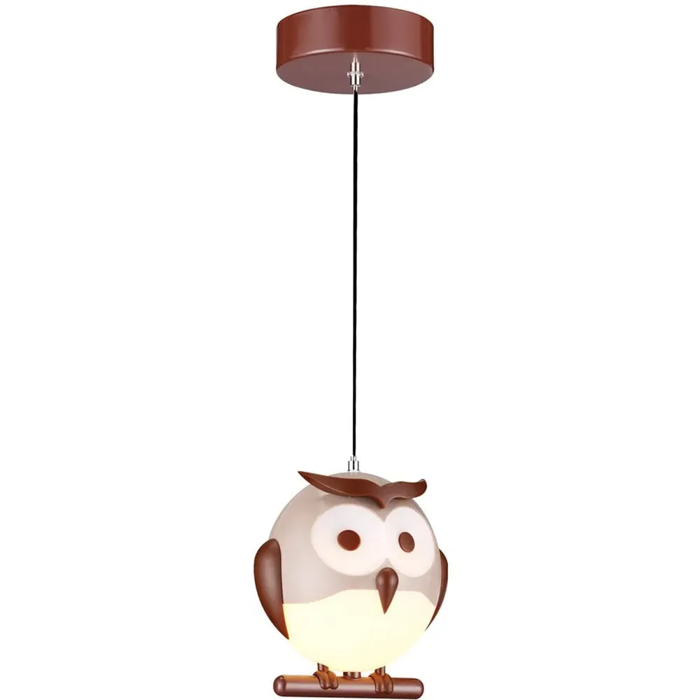 Owl LED Pendant Lamp - Brown image
