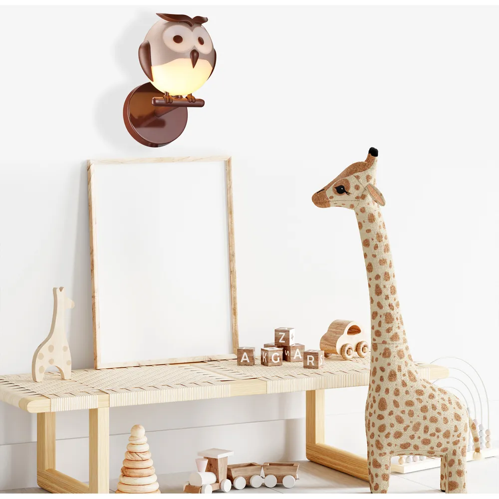 Owl LED Wall Lamp - Brown