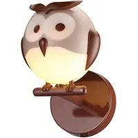 Owl LED Wall Lamp - Brown