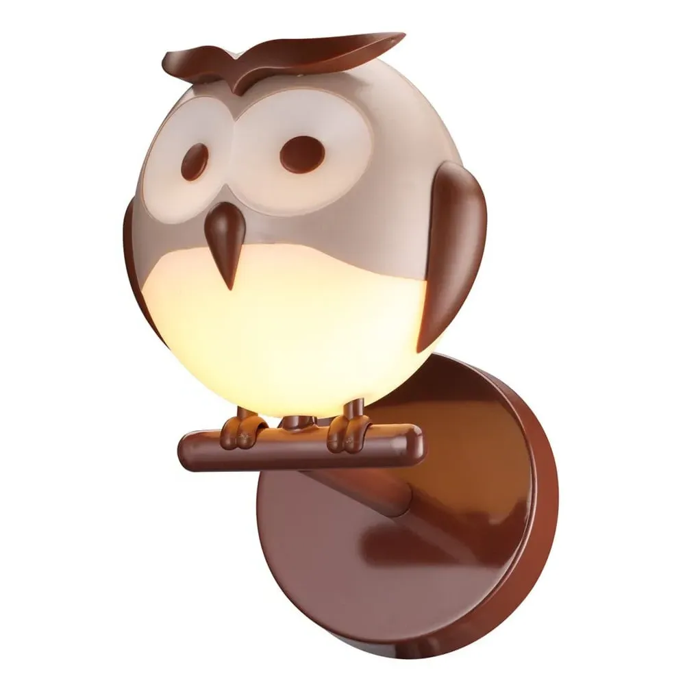 Owl LED Wall Lamp - Brown