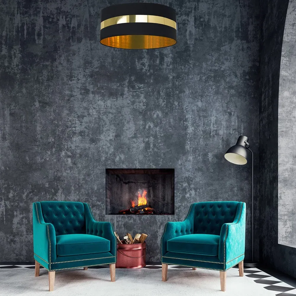 Palmira Ceiling Lamp - Black, Fabric