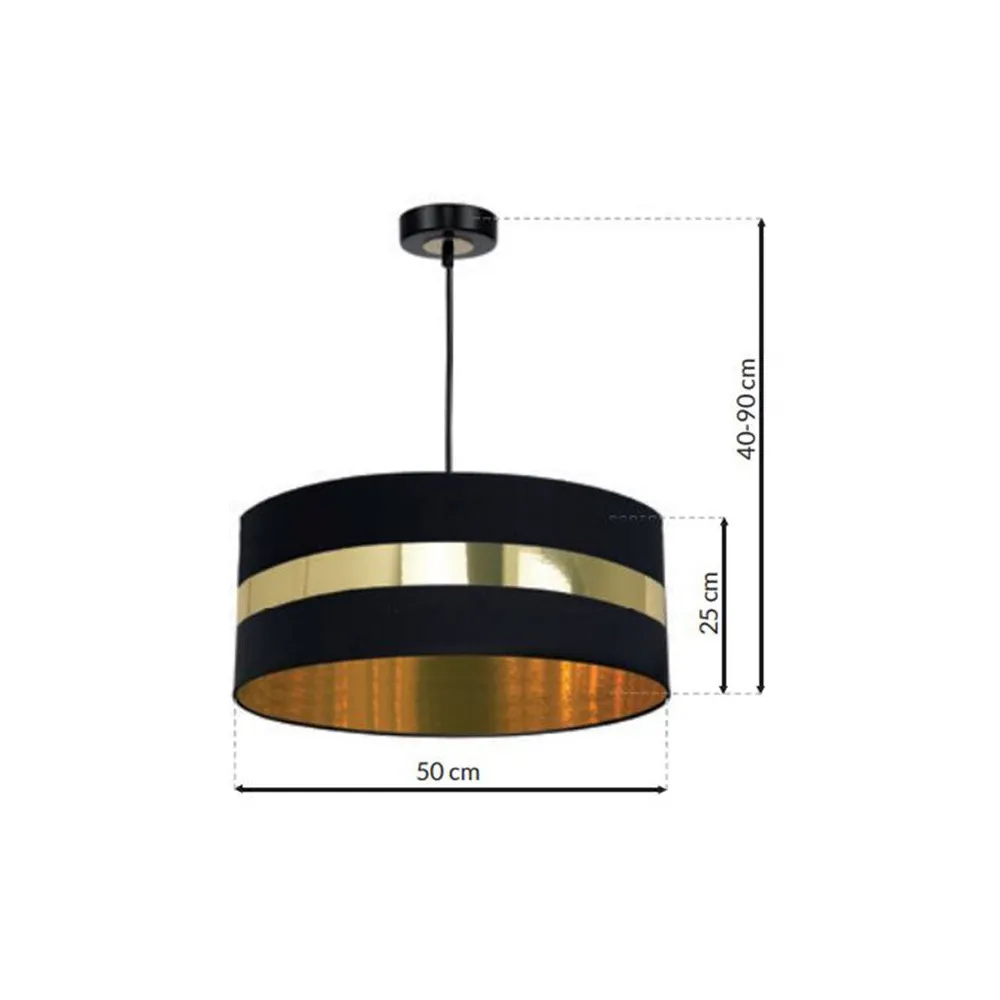 Palmira Pendant Lamp - Black, Fabric