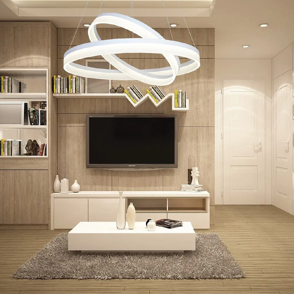 Ring LED Pendant Lamp with Remote - White
