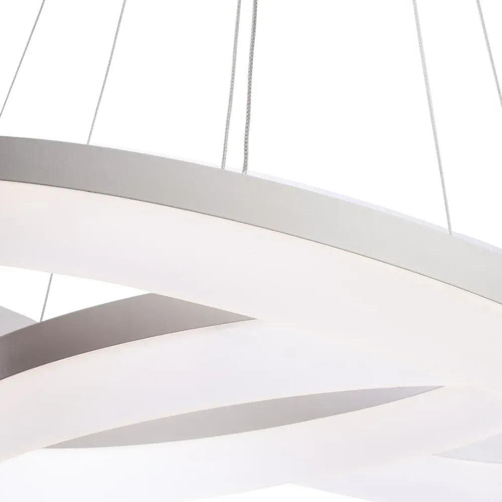 Ring LED Pendant Lamp with Remote - White