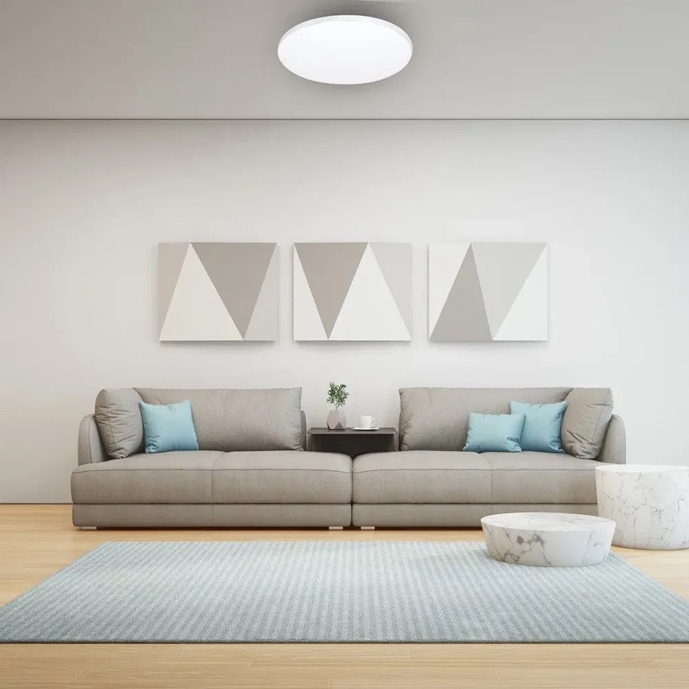 Siena Large Round LED Ceiling Lamp with Remote - White