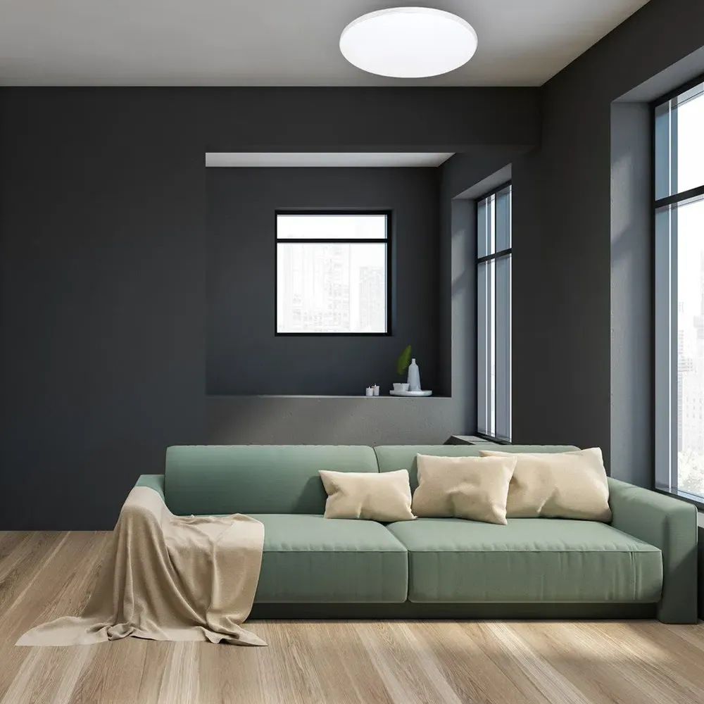 Siena Large Round LED Ceiling Lamp with Remote - White