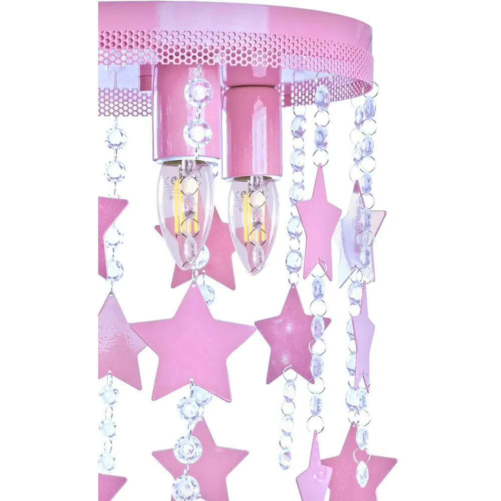 Star Ceiling Lamp - Pink, Alloy